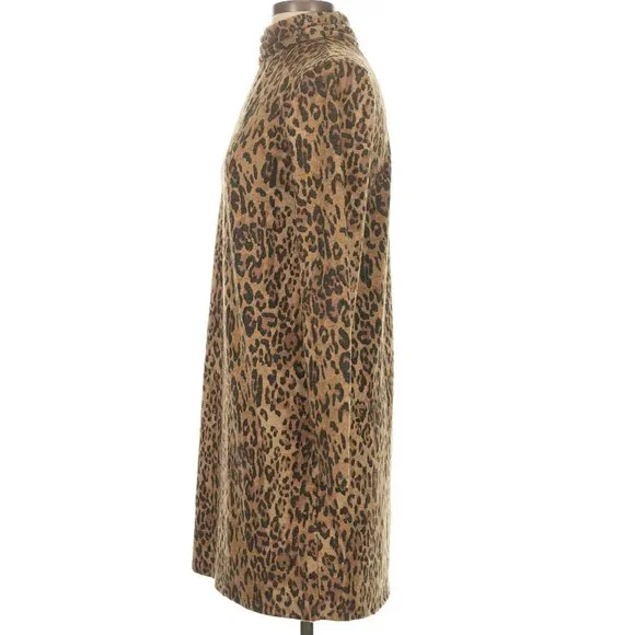 Zara Chic Animal Print Long Sleeve Dress with Mock Turtleneck - Picture 4 of 12